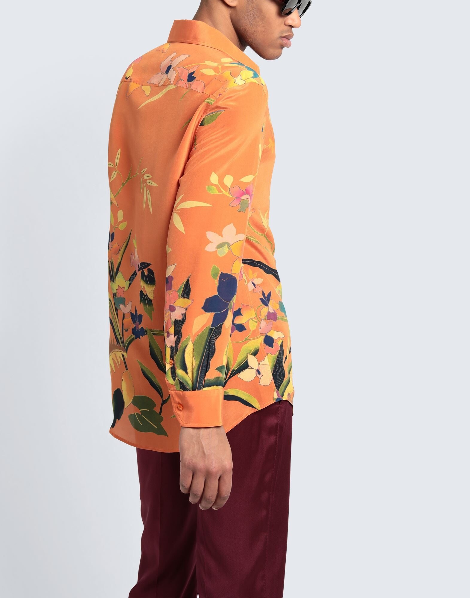 Orange Men's Patterned Shirt - 3