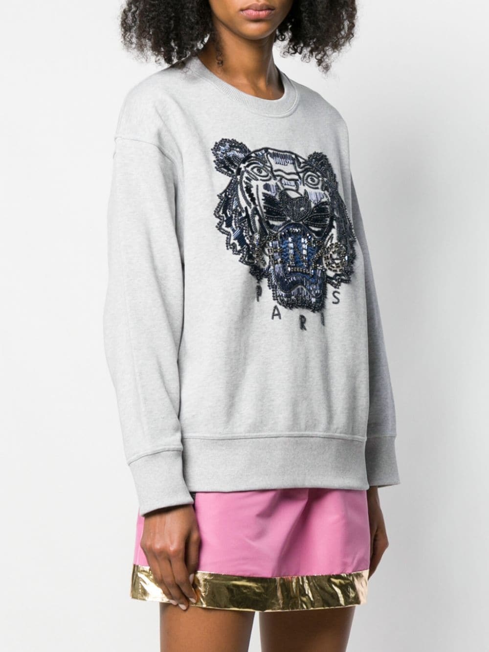 beaded signature tiger head sweatshirt - 3