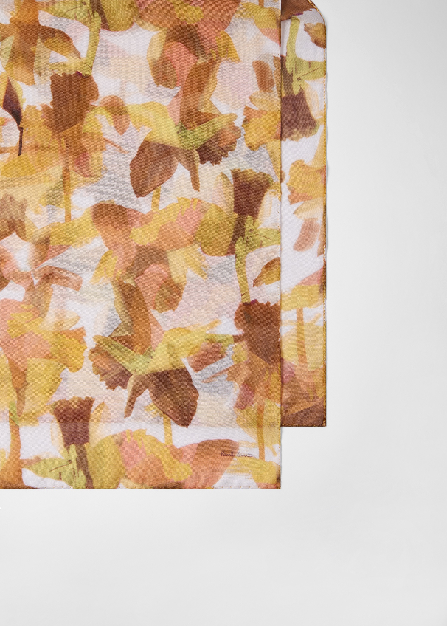 Women's Orange 'Floral Paint' Scarf - 2