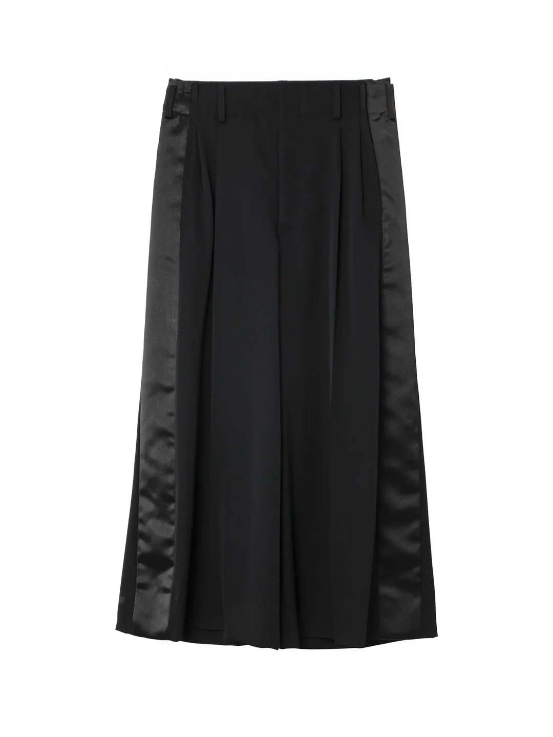 Wool Gabardine x Polyester Satin Pants - 1