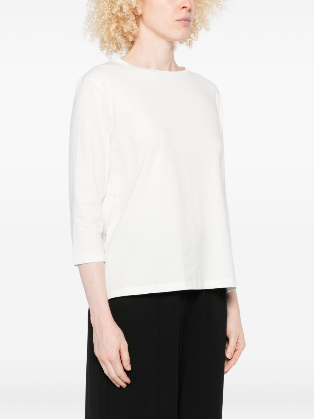 three-quarter sleeve crew-neck top - 3