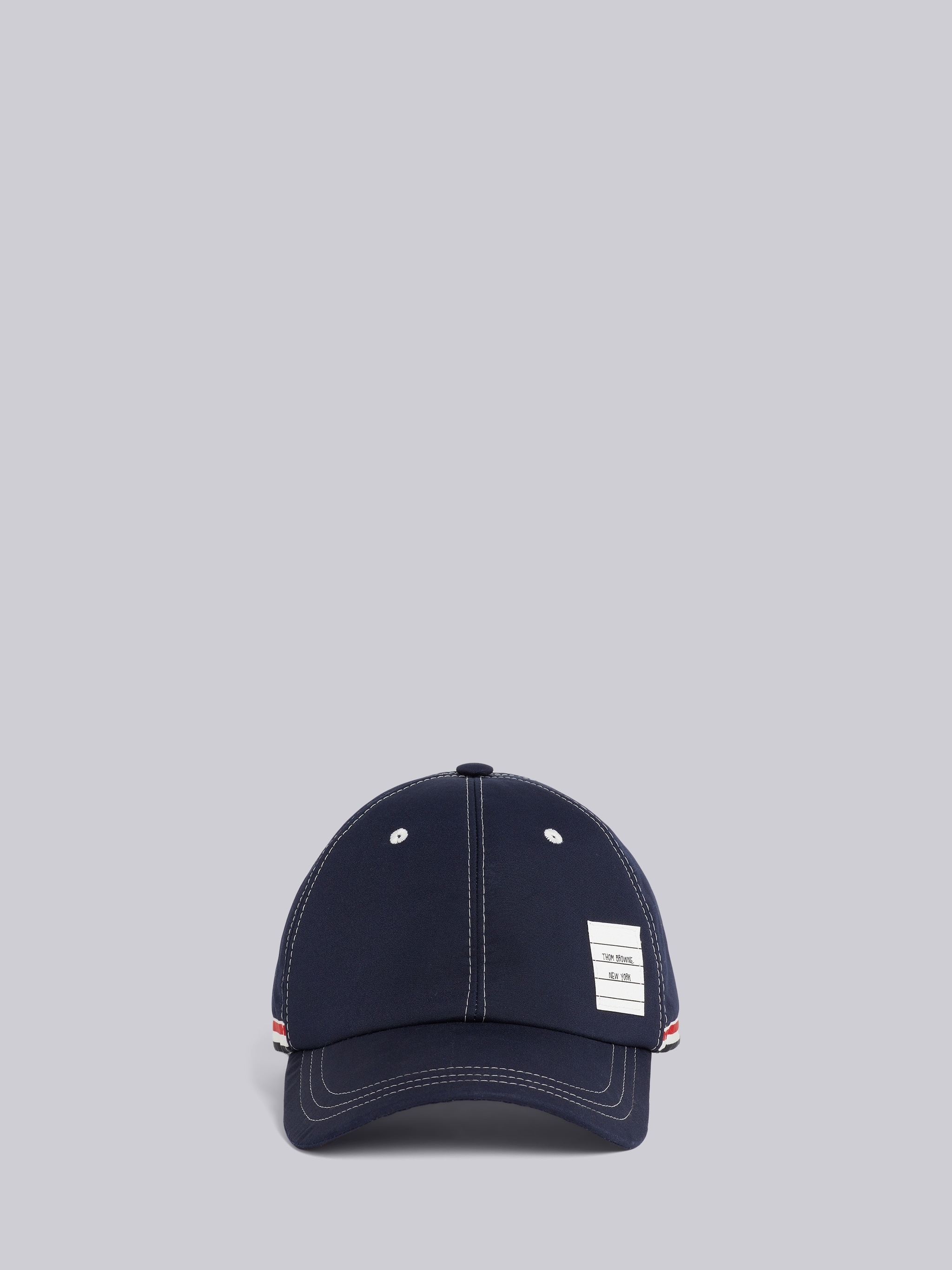 Navy Typewriter Cloth Contrast Stitch 6-Panel Baseball Cap - 1