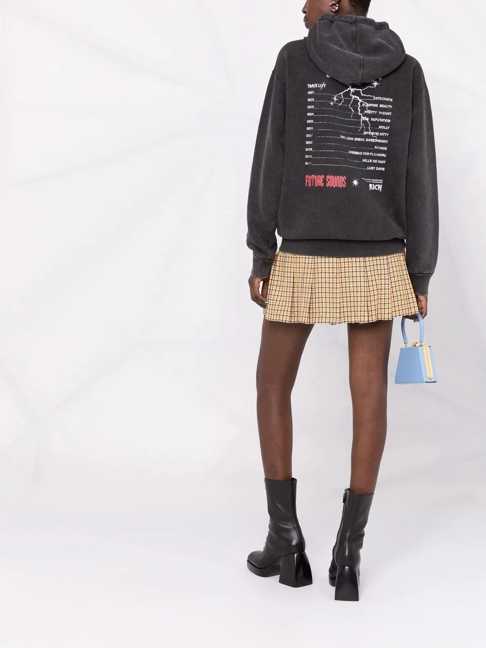 pleated houndstooth mini skirt - 3