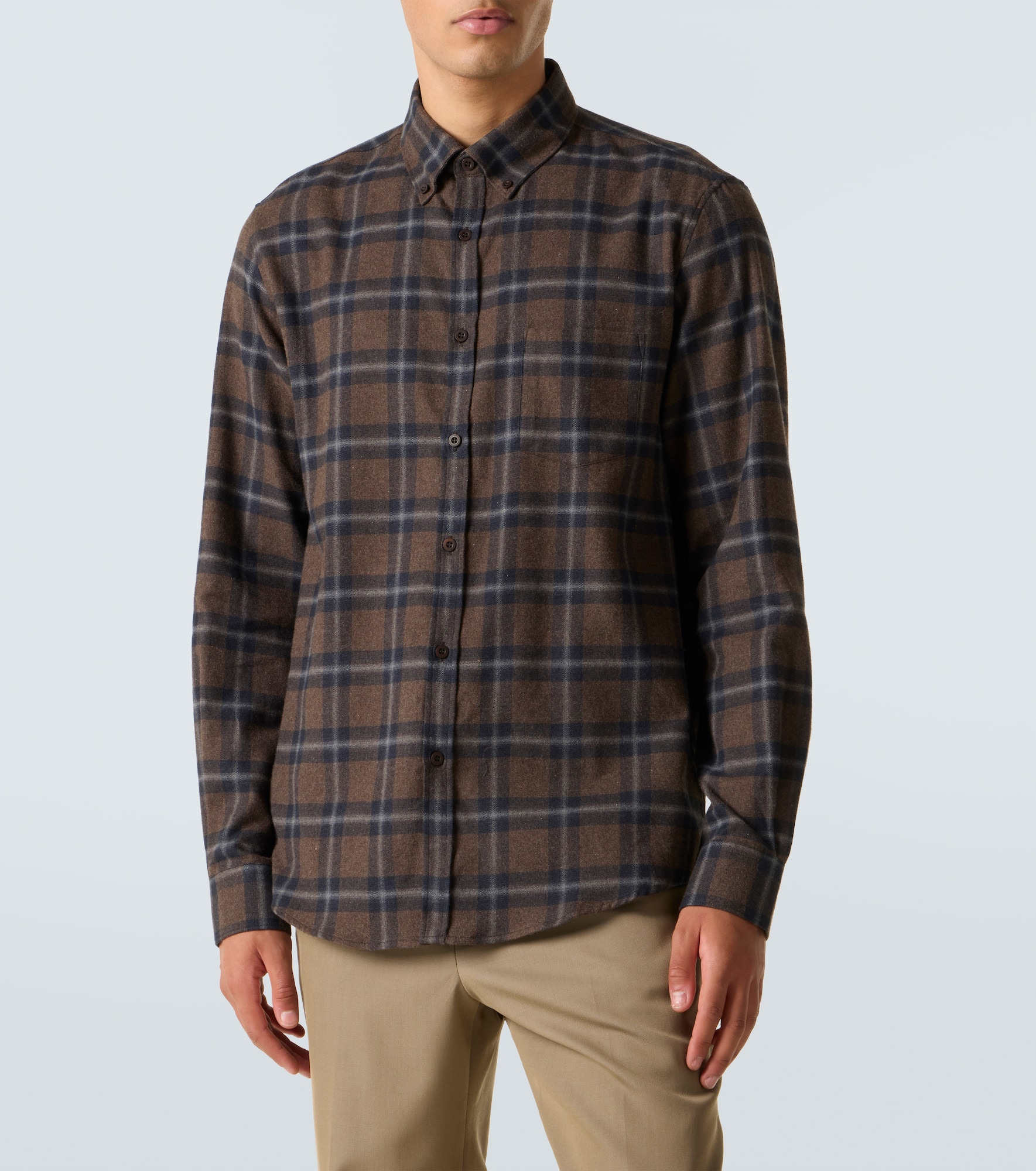 Checked cotton flannel shirt - 3