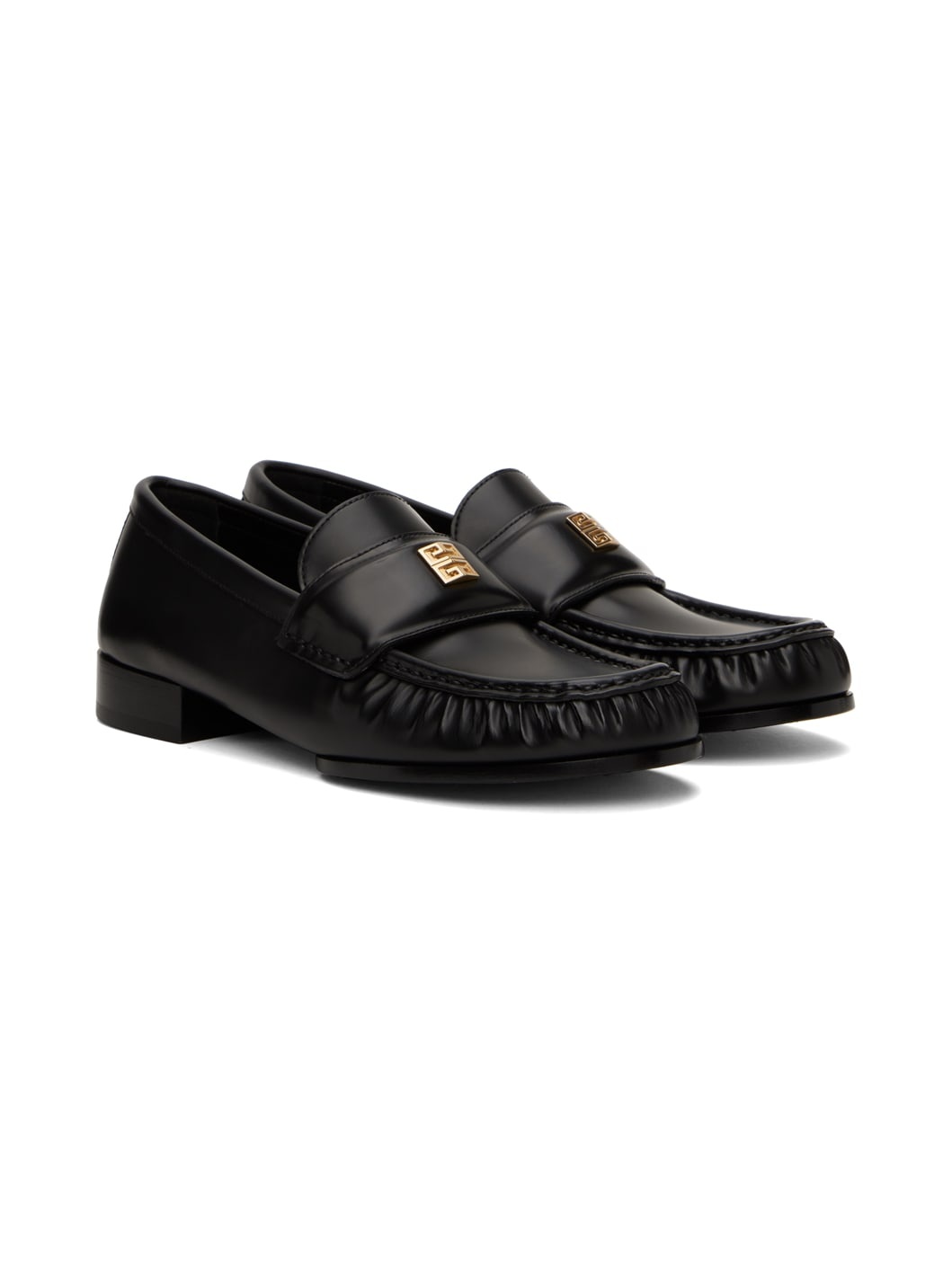Black 4G Leather Loafers - 4