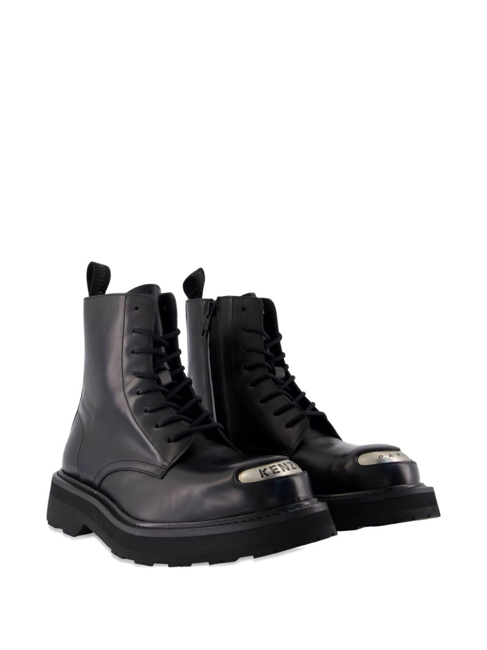 35mm Kenzosmile lace-up metal-plaque combat boots - 2