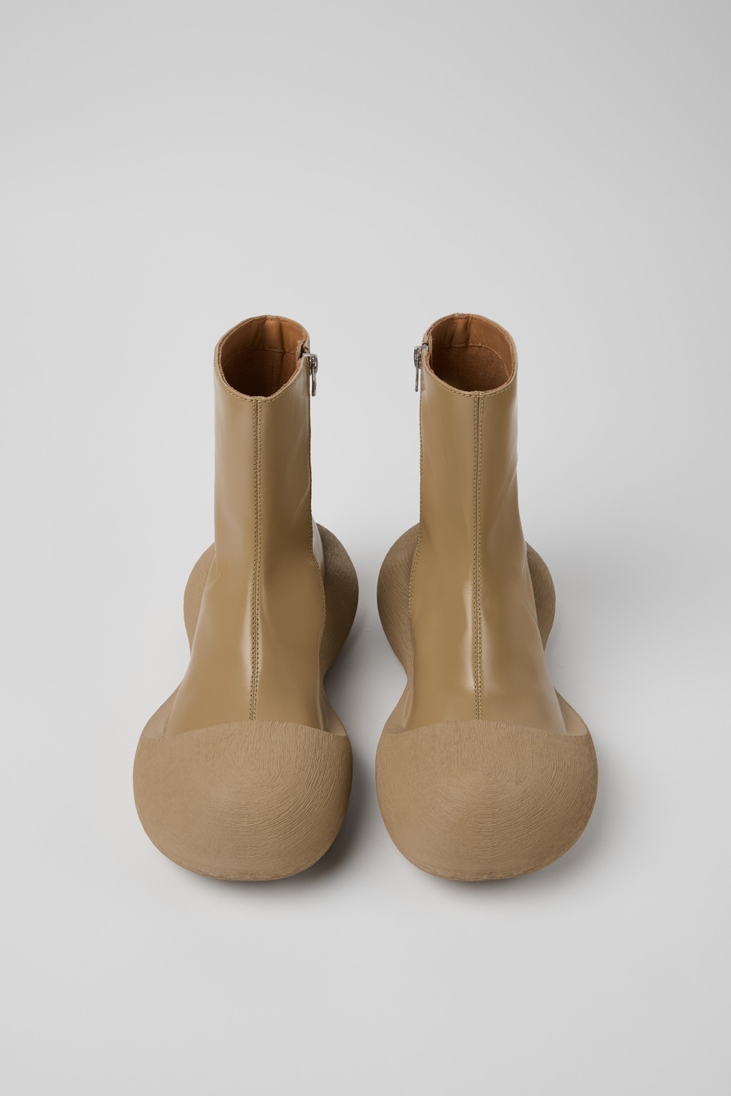 Beige Leather Boots - 4
