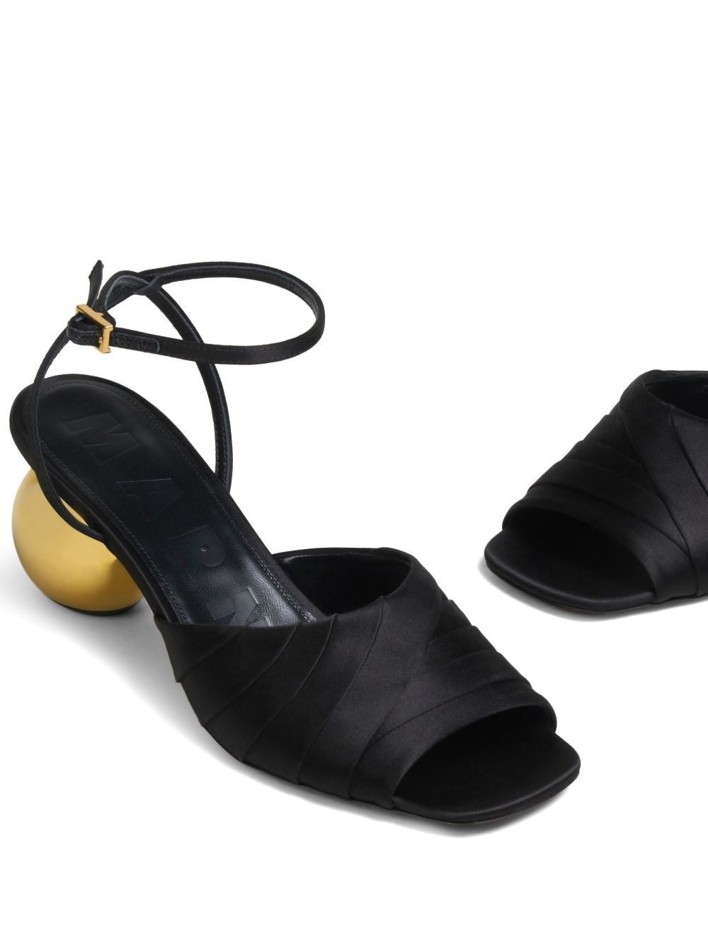 leather sculptural heel sandals - 4