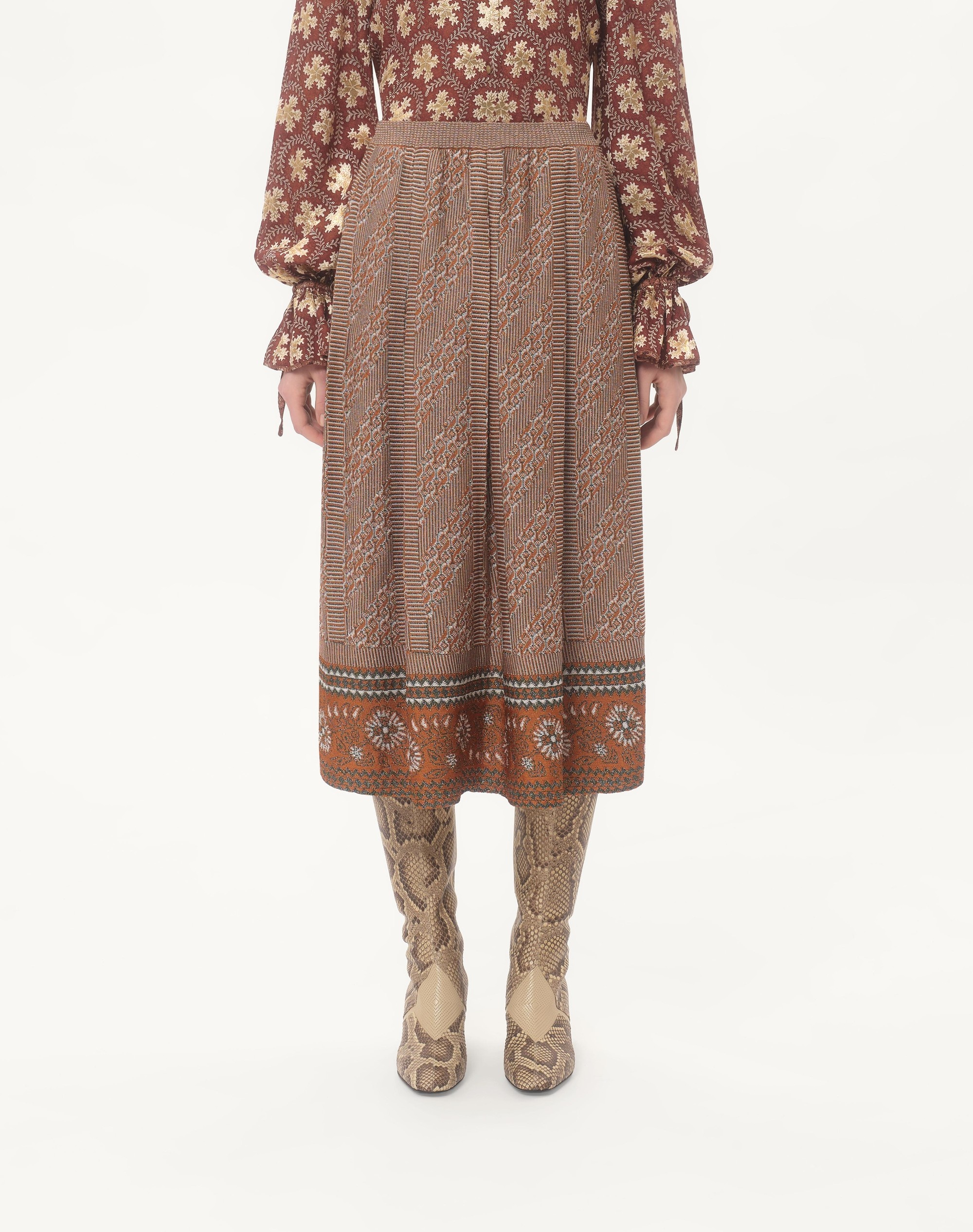 KNITTED SKIRT WITH LUREX JACQUARD PATTERN - 4
