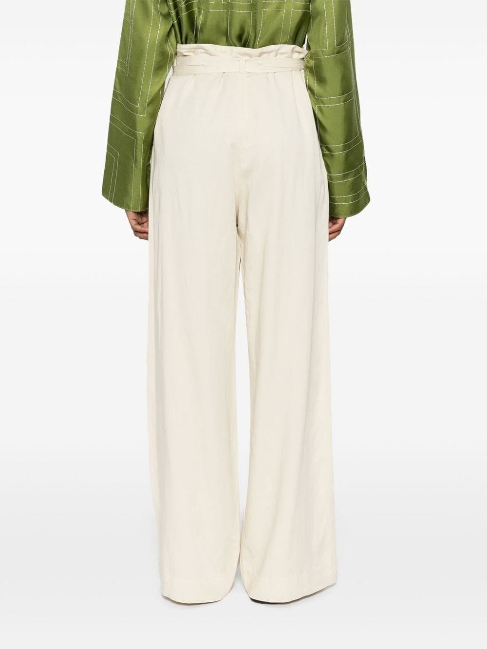 Tie-waist fluid trousers - 2