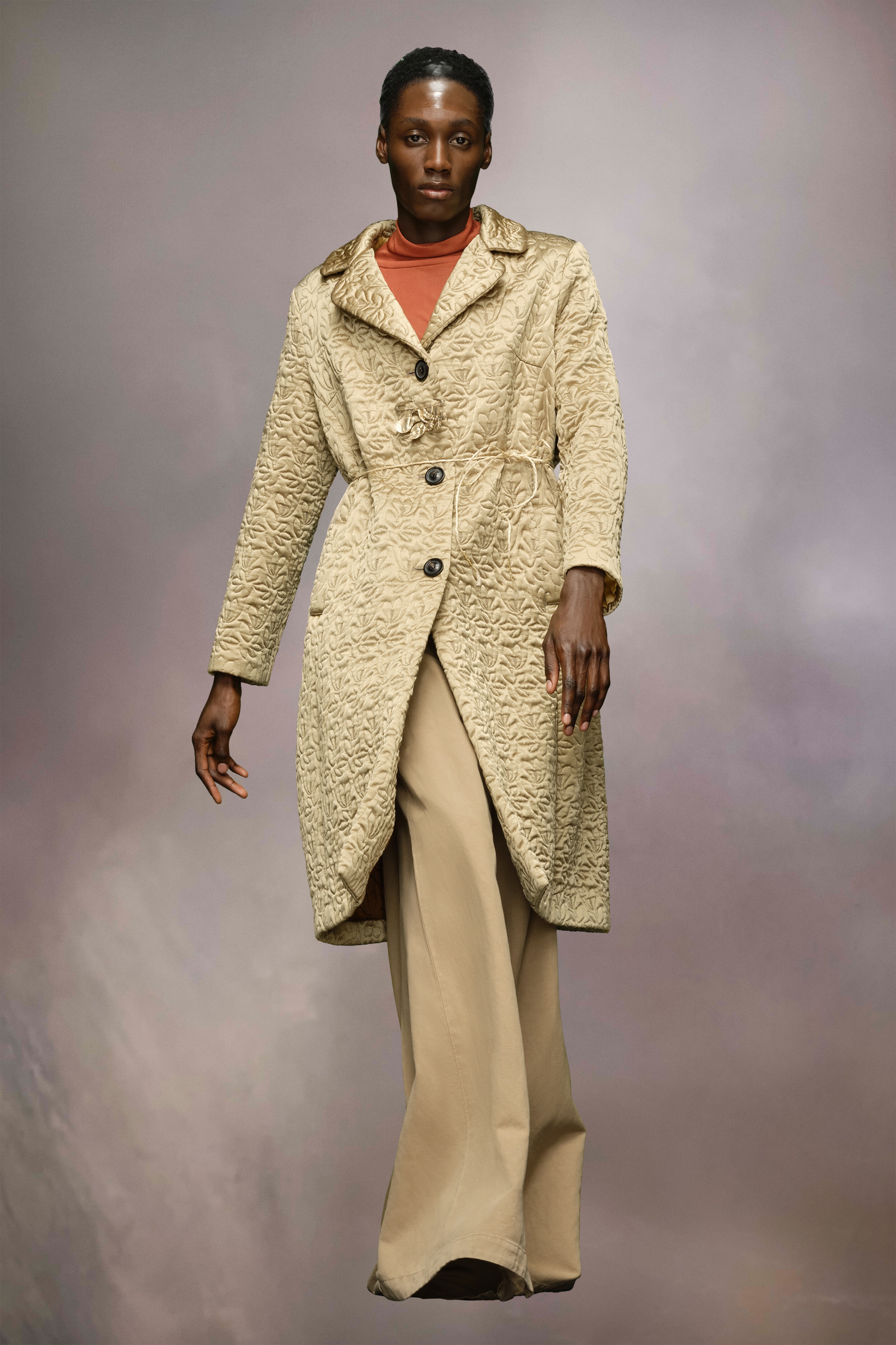Quilted satin coat - 2