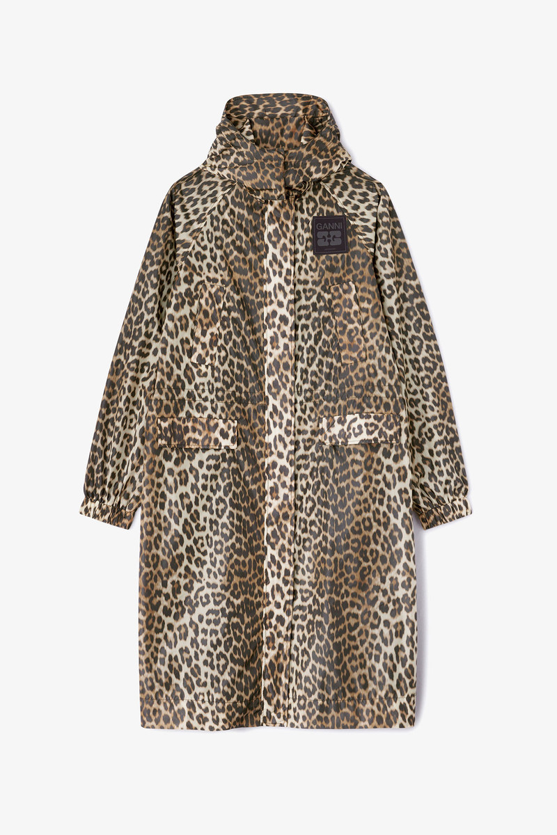 LEOPARD NYLON PARKA COAT 5