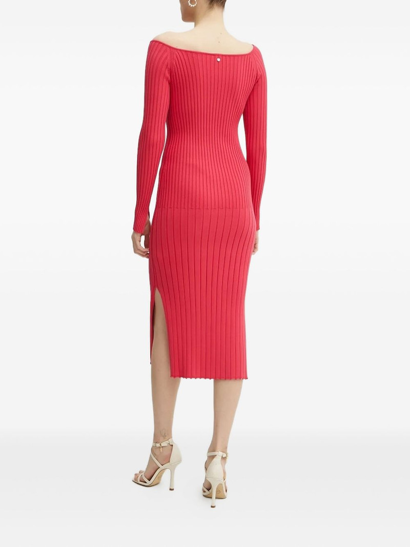 BOSS ribbed keyhole midi dress outlook