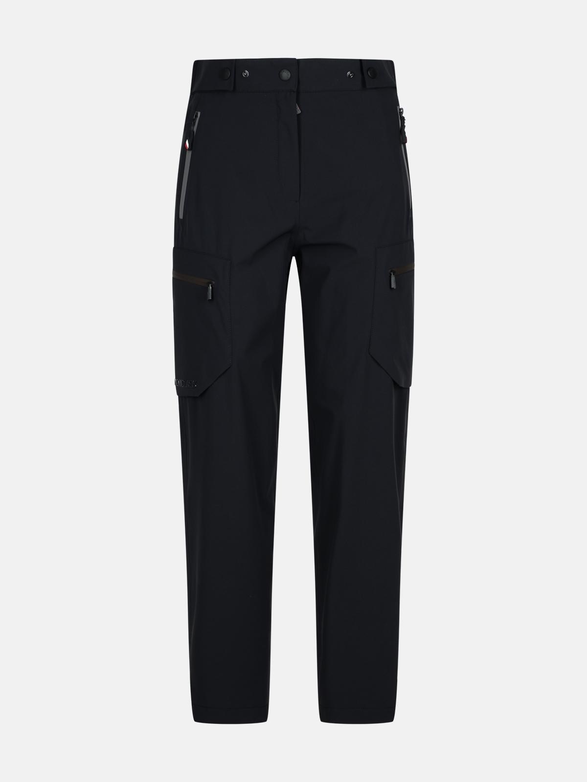 BLACK POLYAMIDE BLEND TROUSERS - 1