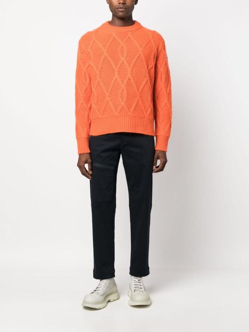Moncler logo-patch knitted jumper outlook