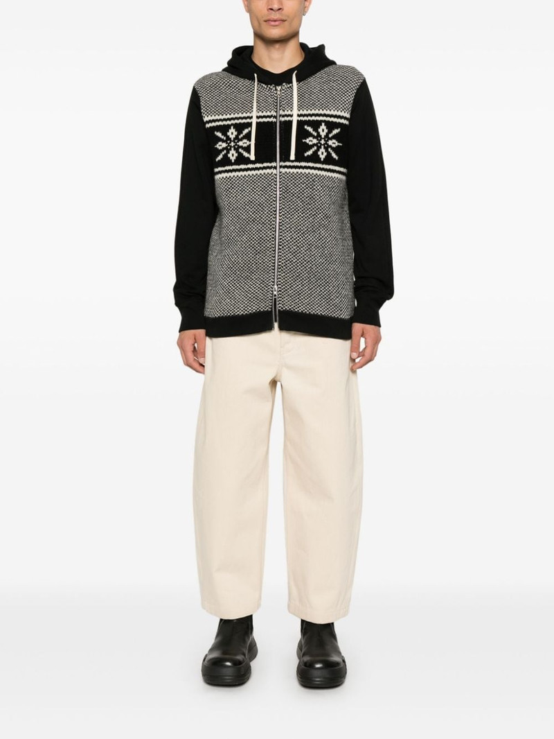 Junya Watanabe MAN intarsia-knit hoodie outlook