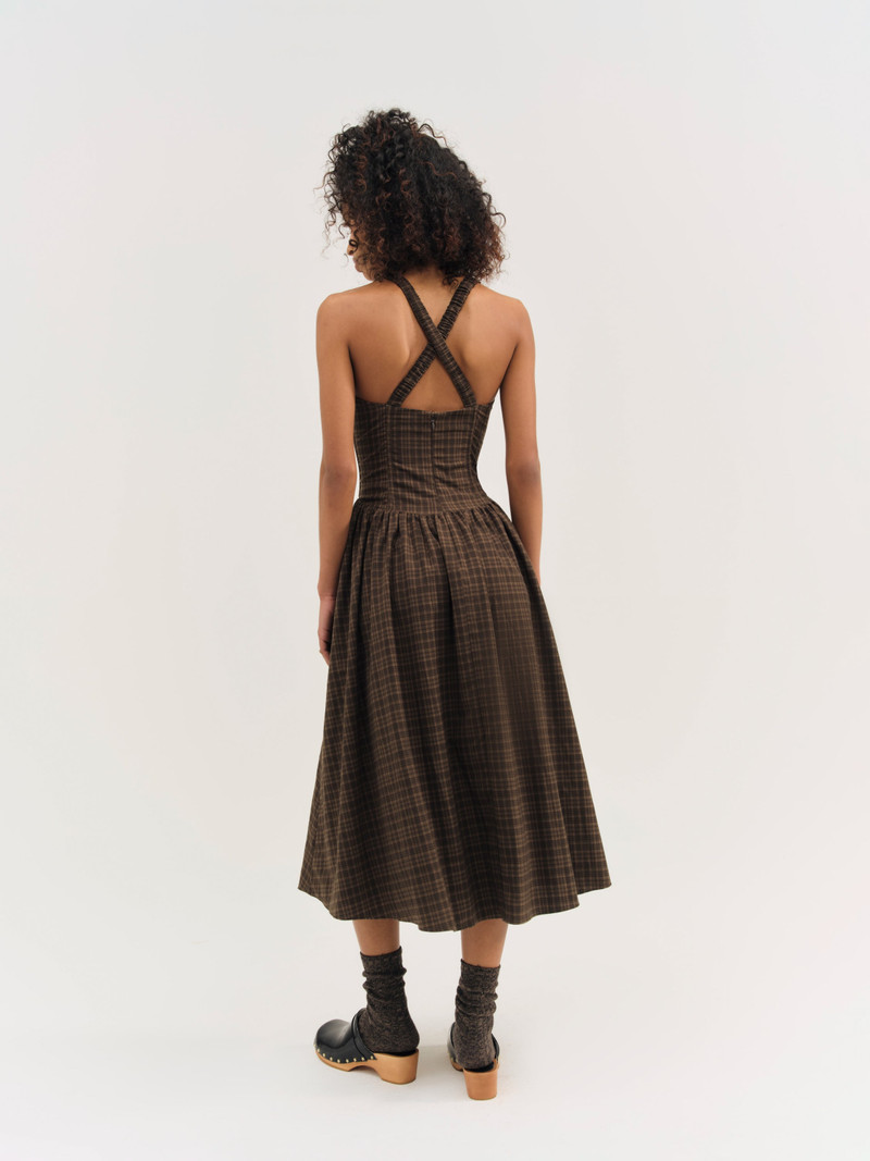 For Love & Lemons University Plaid Midi Dress outlook