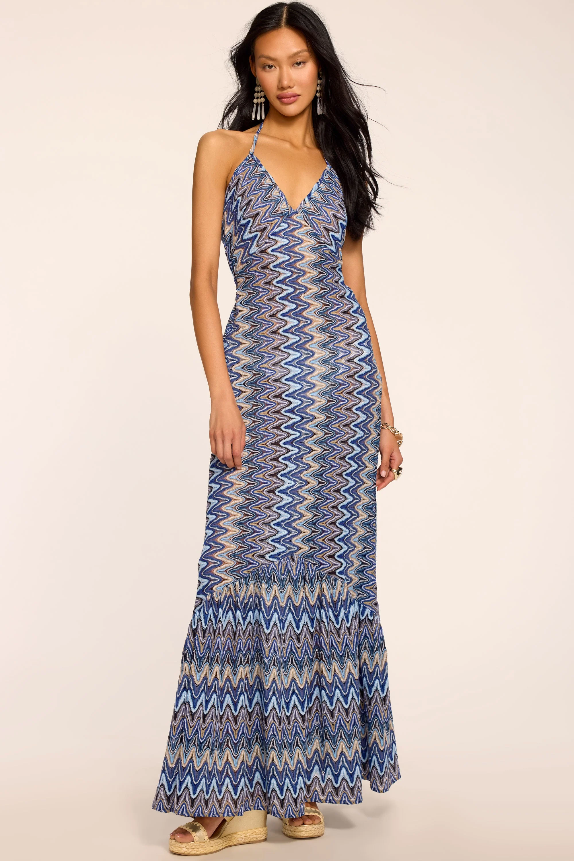 Delilah Chevron Knit Coverup Maxi Dress - 1