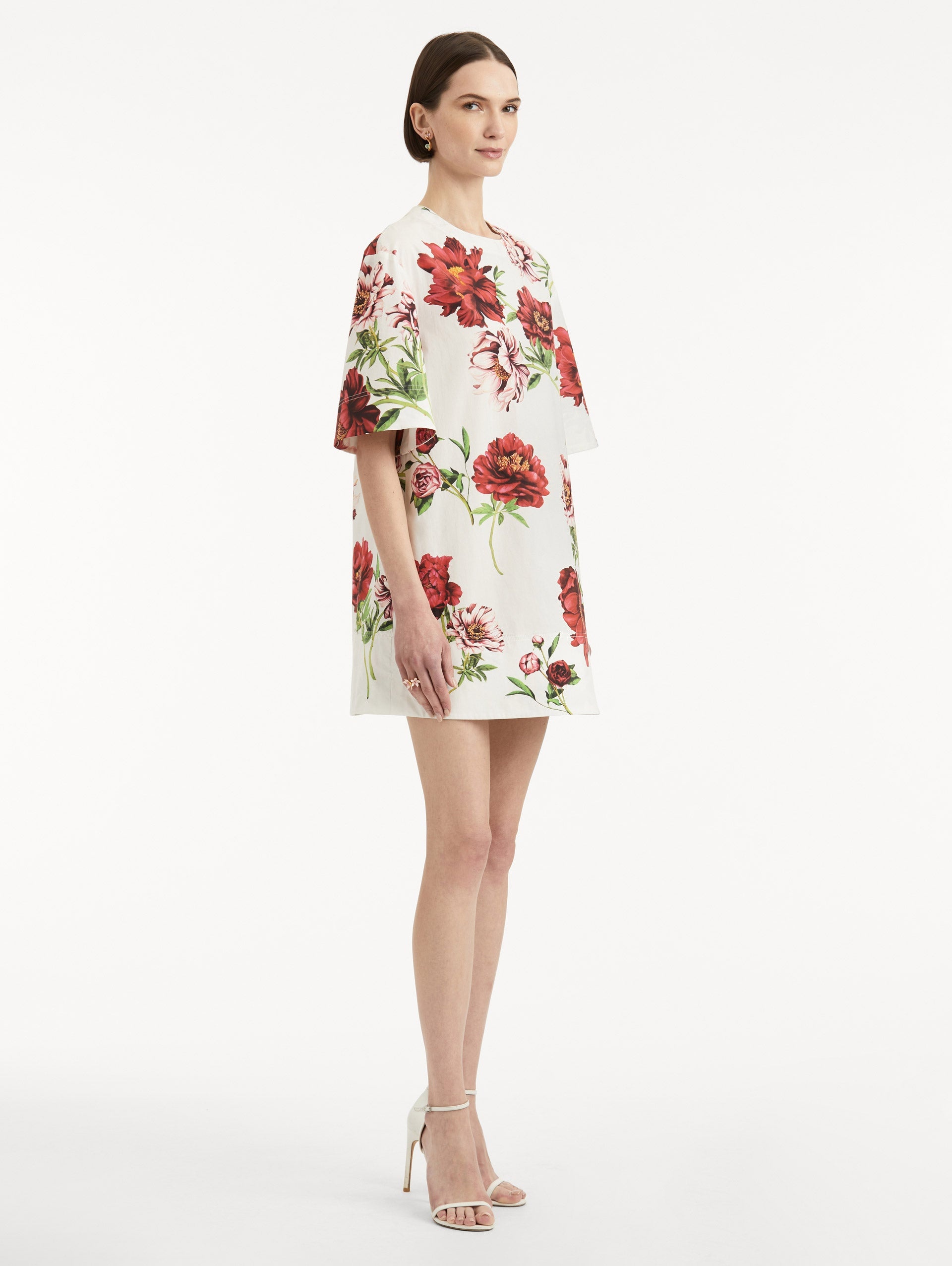 PEONY COTTON POPLIN SHIFT DRESS - 4