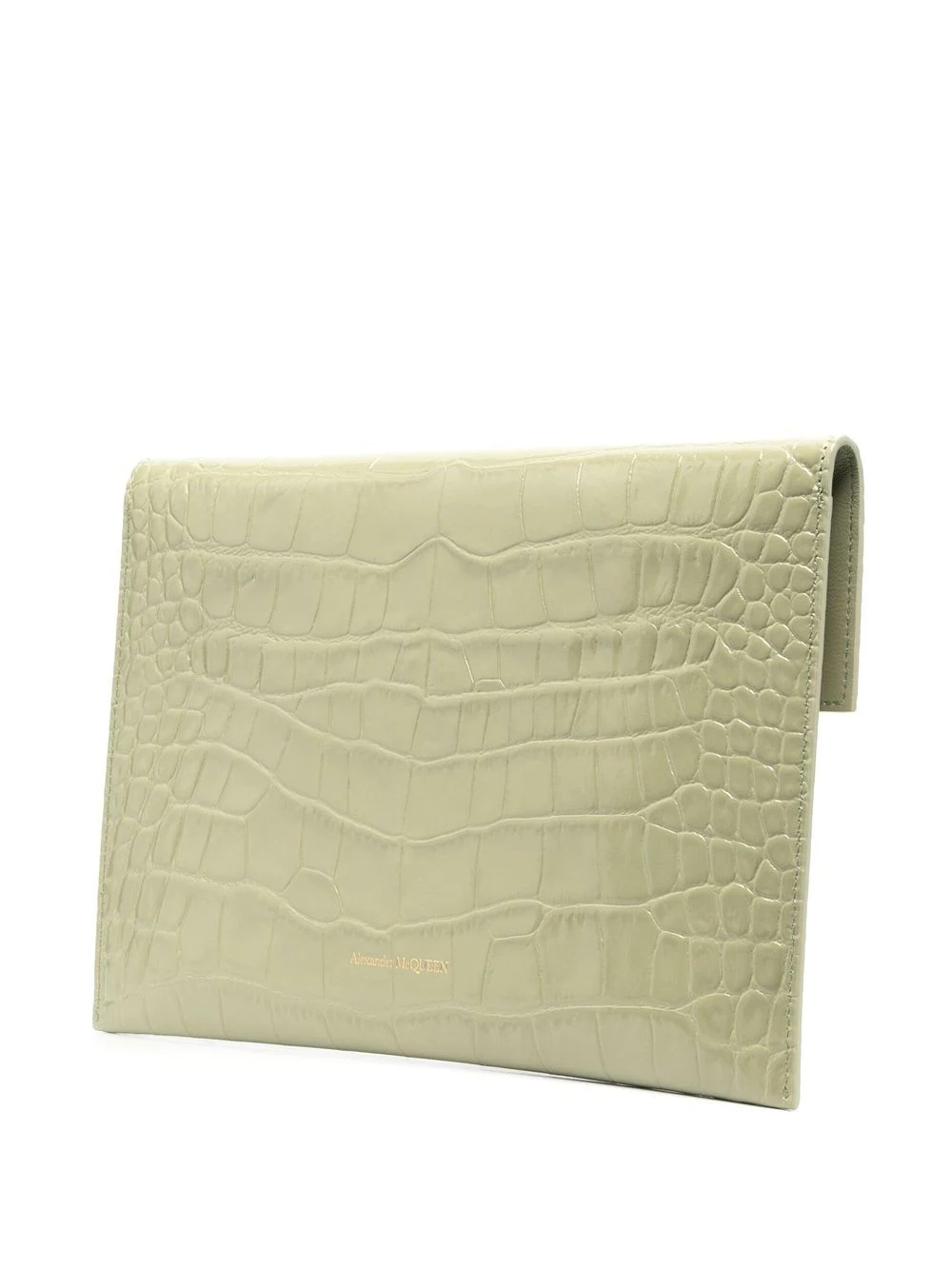 crocodile-effect clutch bag - 4