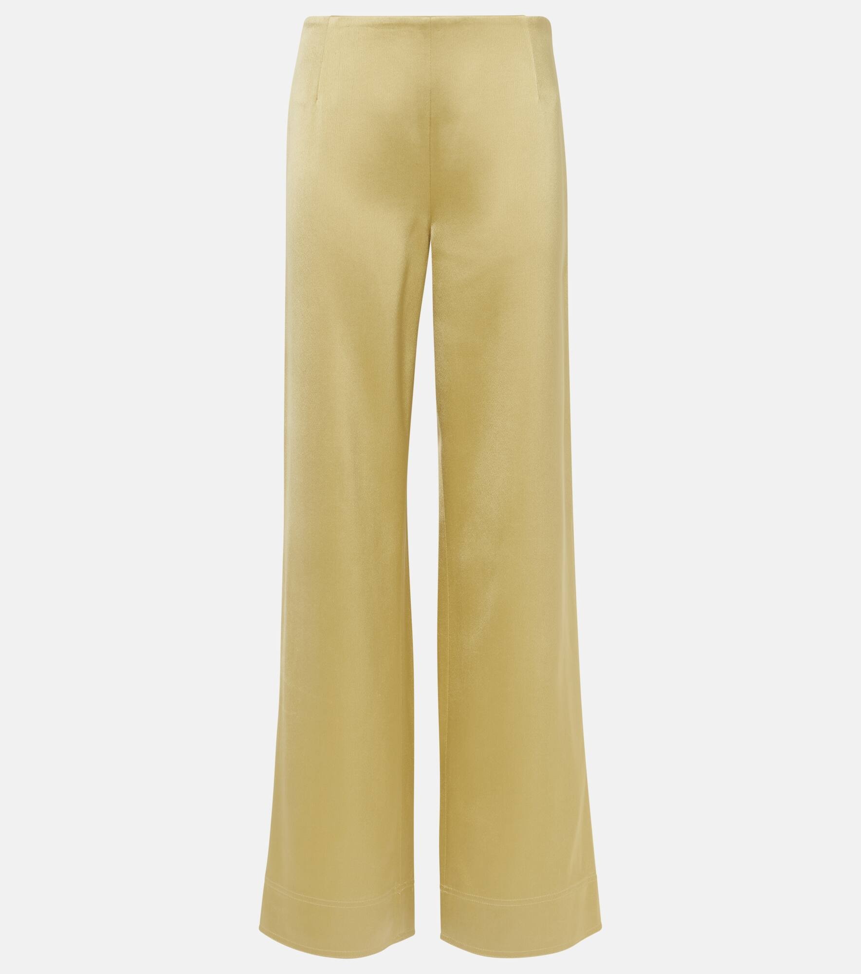 High-rise satin wide-leg pants - 1