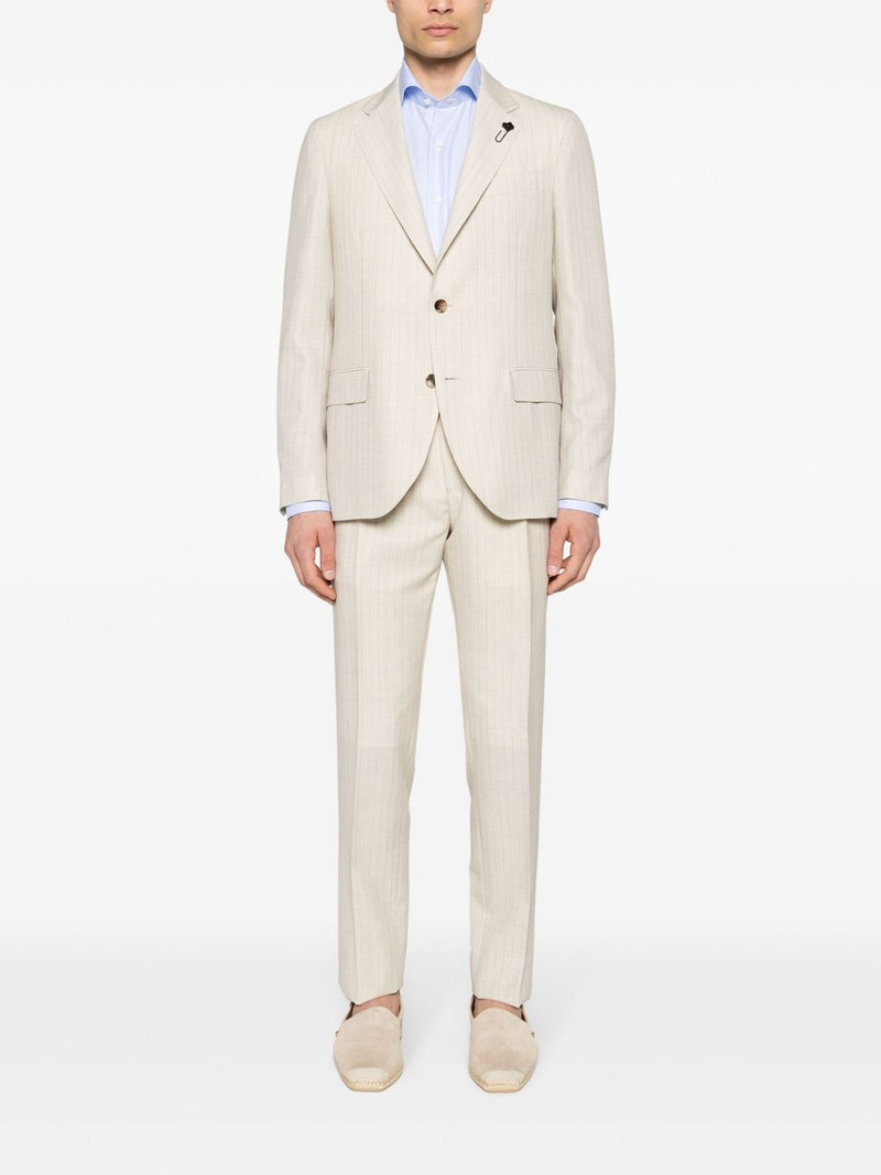 LARDINI pinstriped lightweight-wool suit outlook
