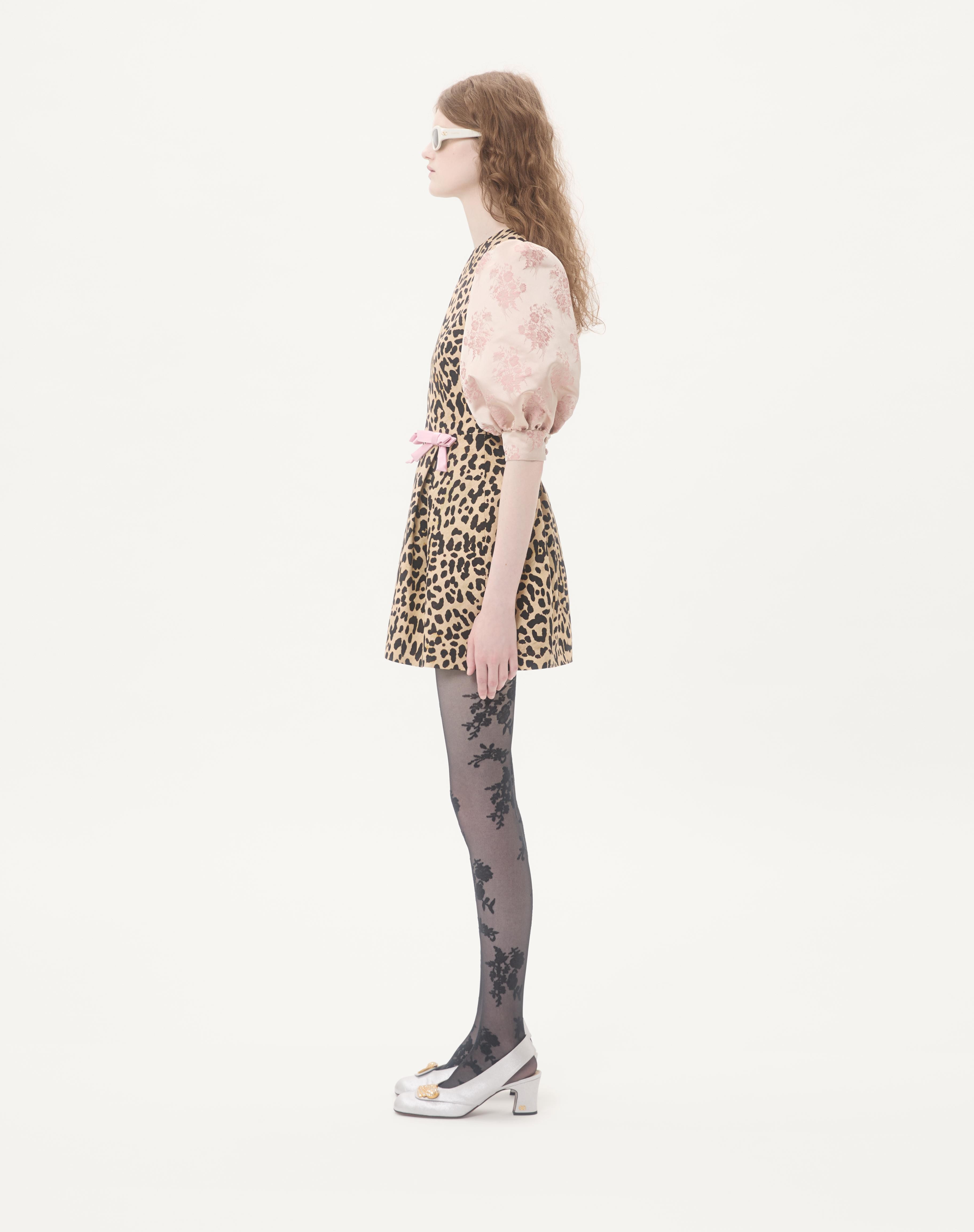 CREPE COUTURE SHORT DRESS WITH ANIMALIER PRINT - 6