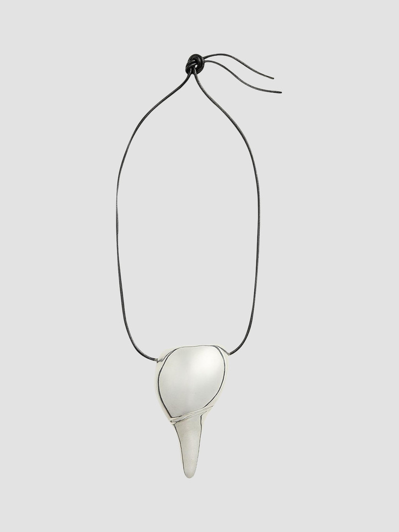 Women's Silvertone Shell Pendant Necklace - Grey 1