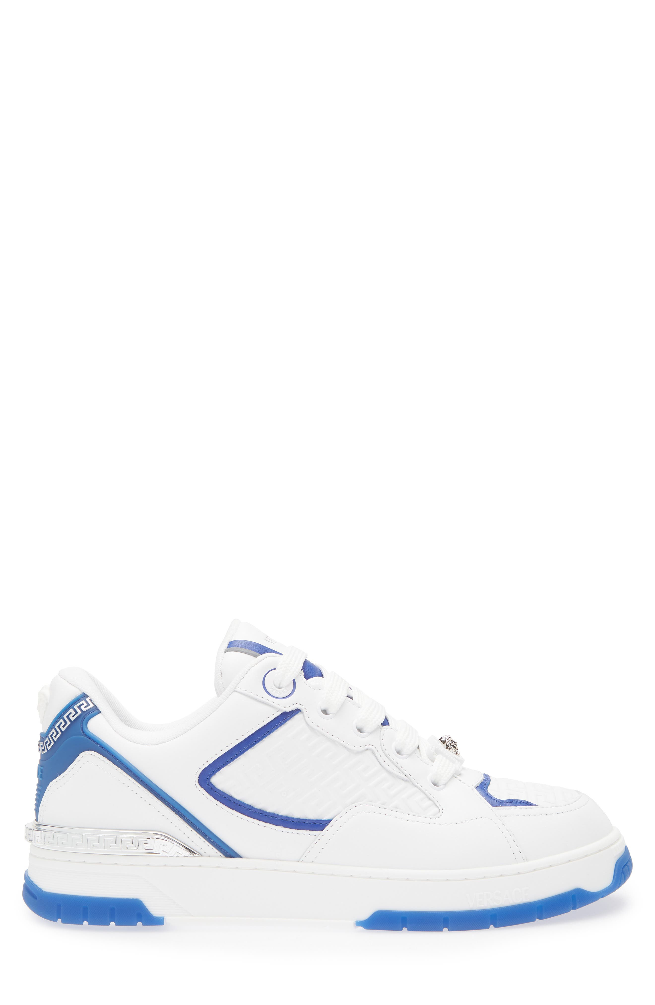 Versace Logo Sneaker in White Royal Blue at Nordstrom - 3