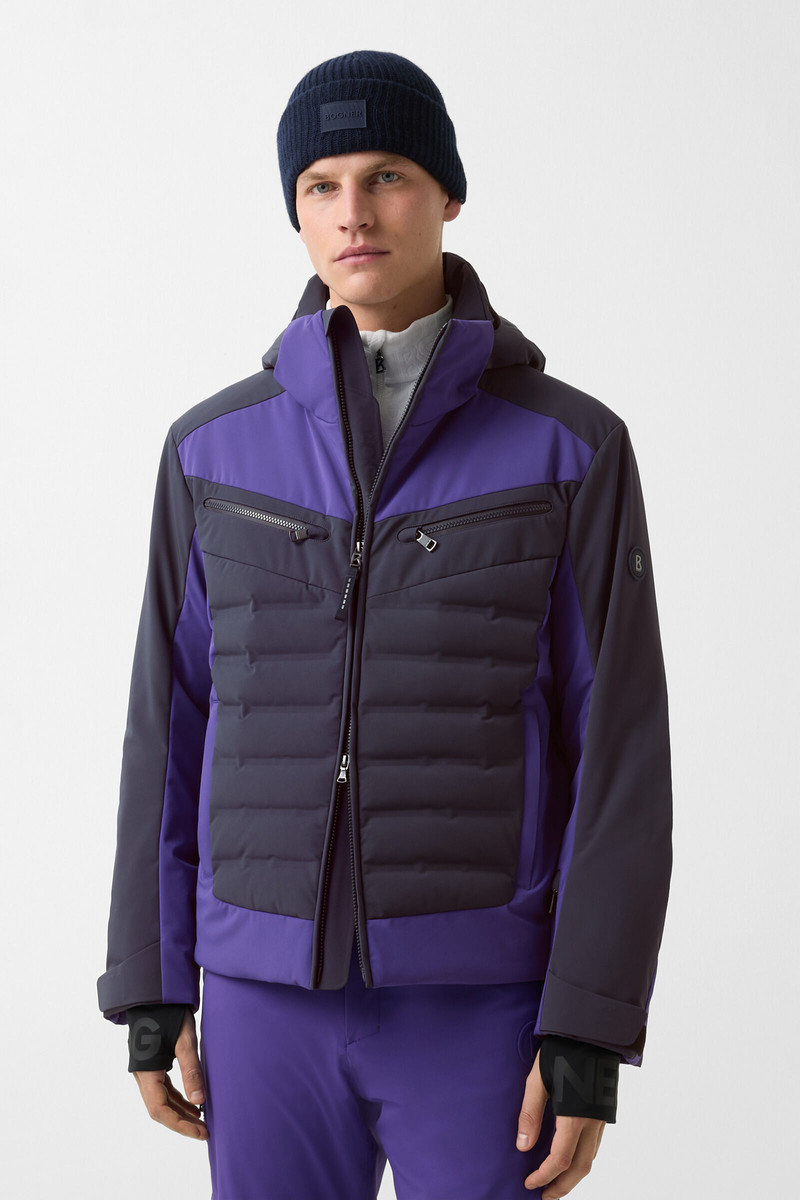 Feliks down ski jacket in Navy blue/purple 2