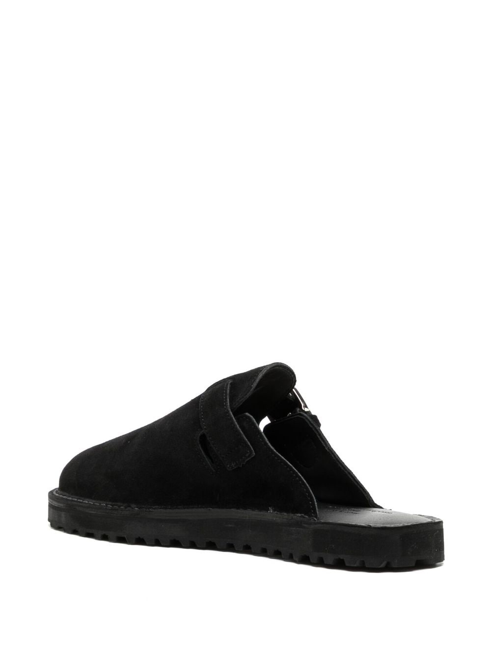 decorative-buckle leather slides - 3