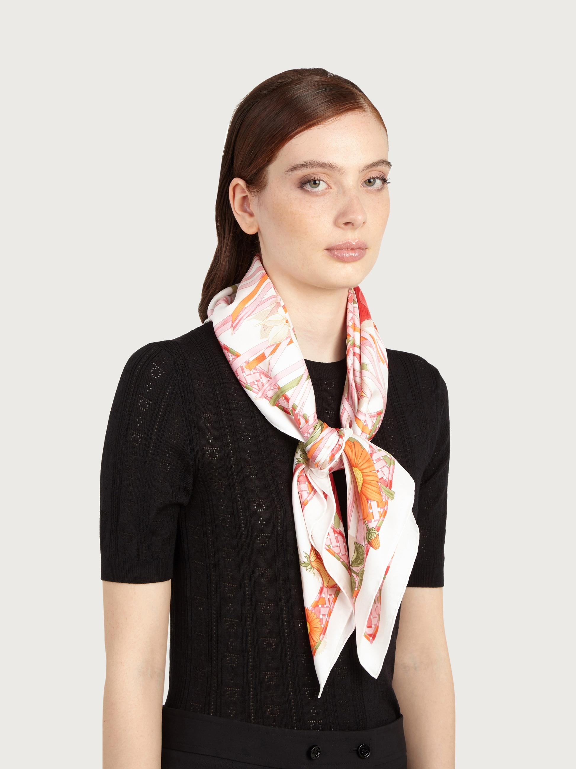 Vimini print silk foulard - 2