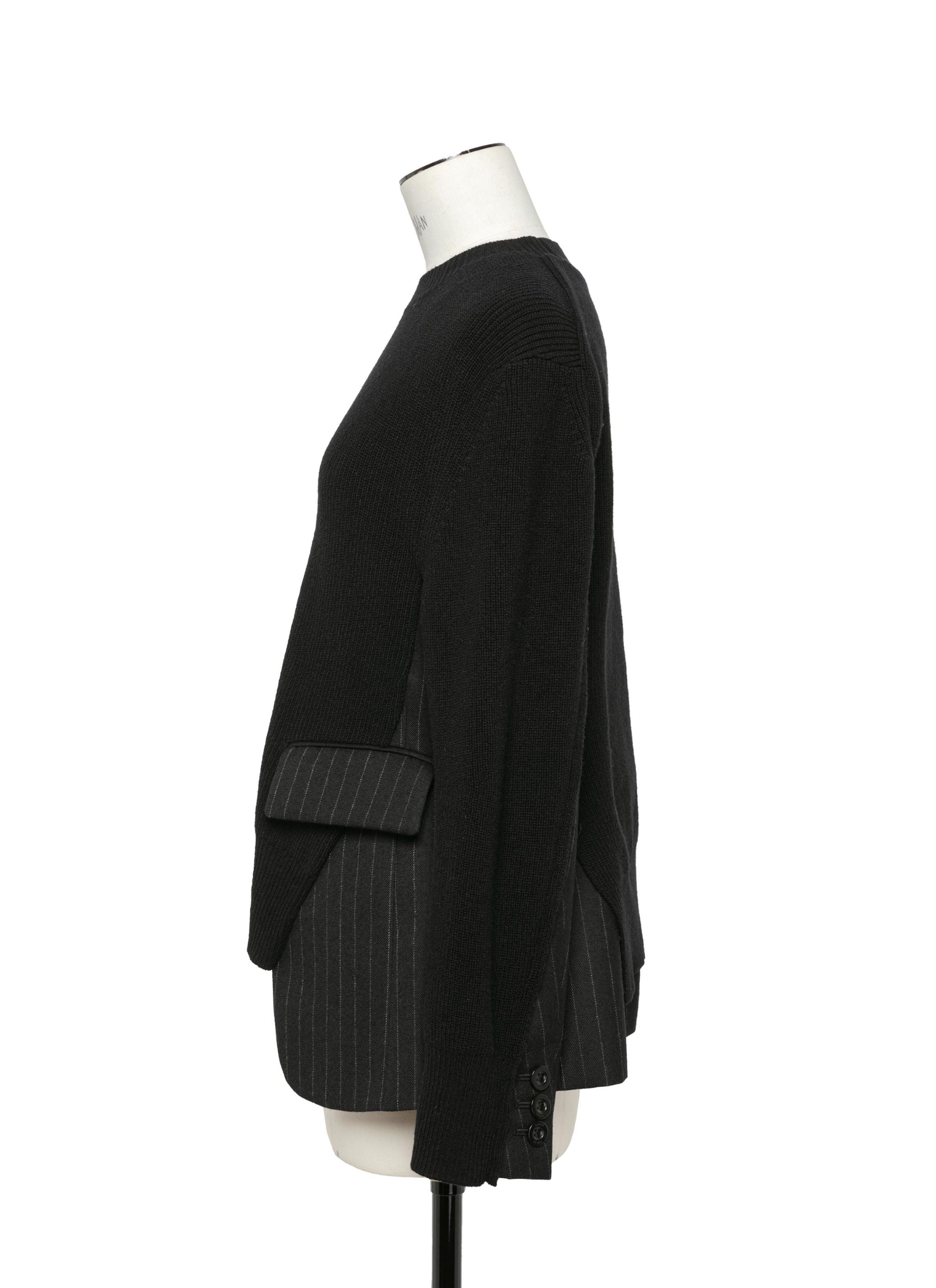 Chalk Stripe x Knit Pullover - 3