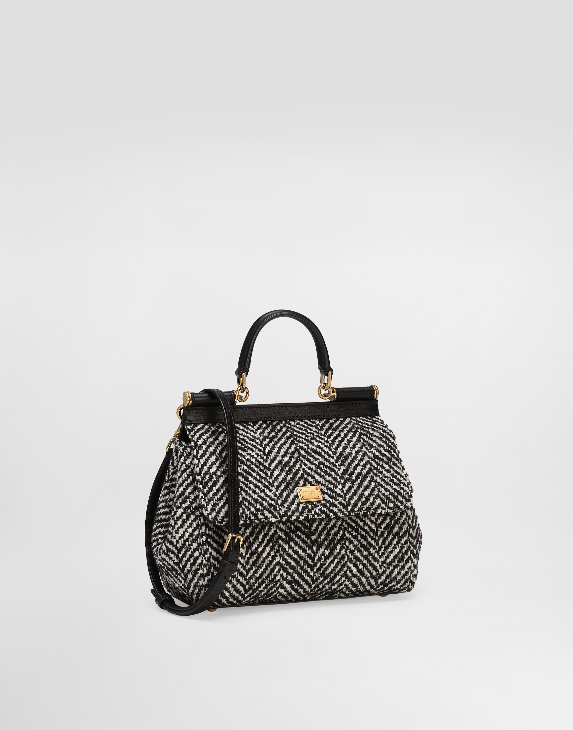 Sicily medium chevron wool handbag - 3