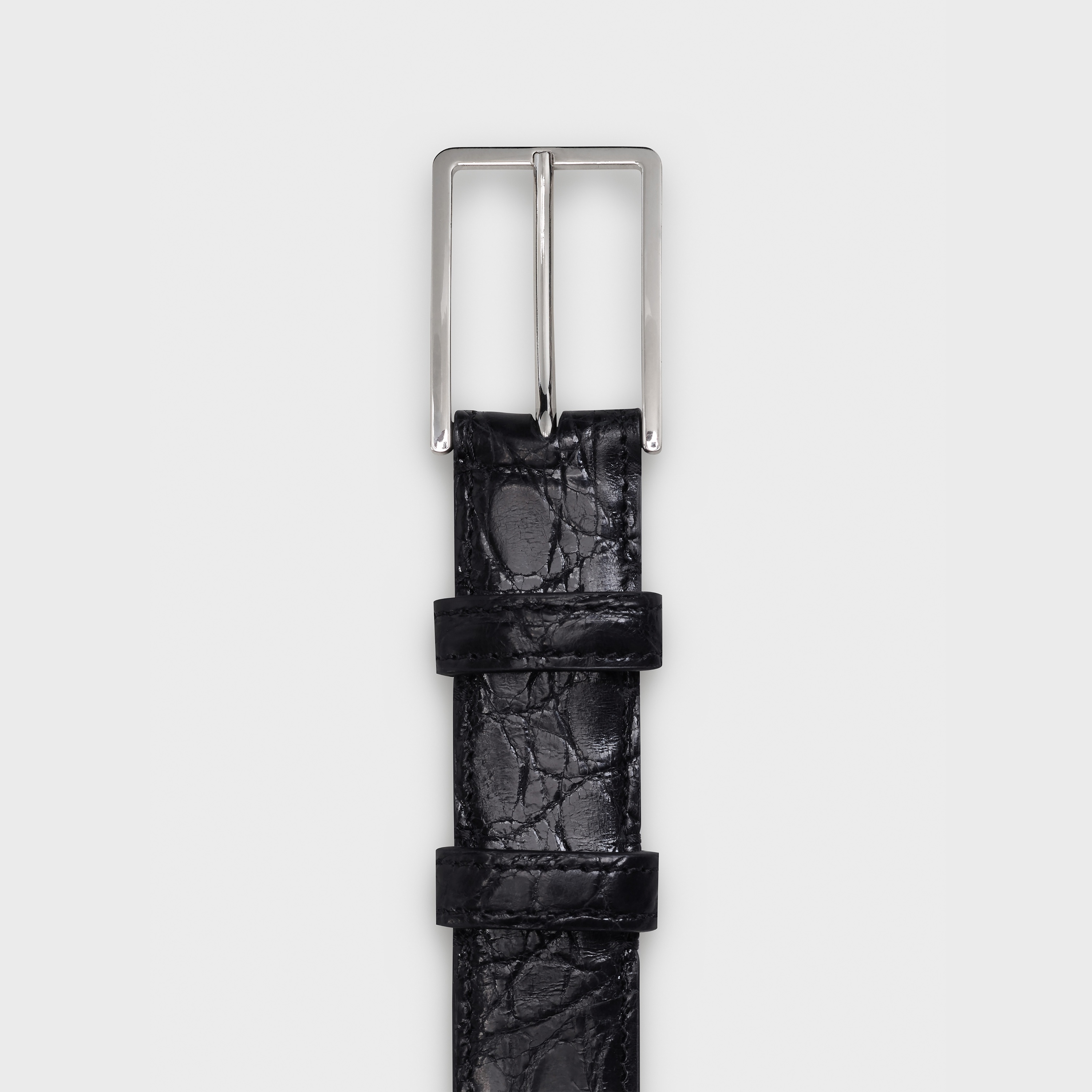 ELEGANT BELT WITH RECTANGULAR BUCKLE IN CROCODILE - 2