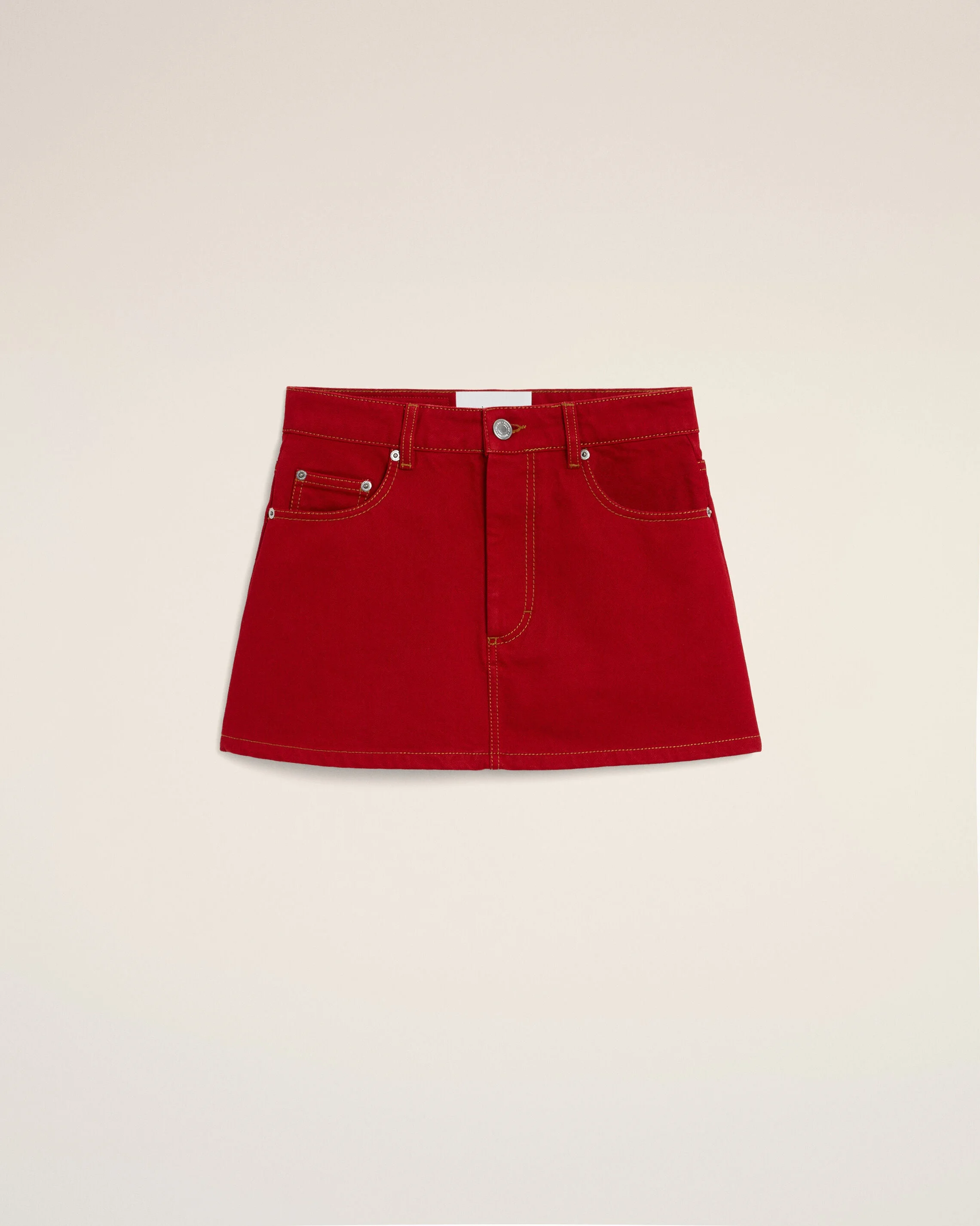 RED MINI COTTON SKIRT - 1