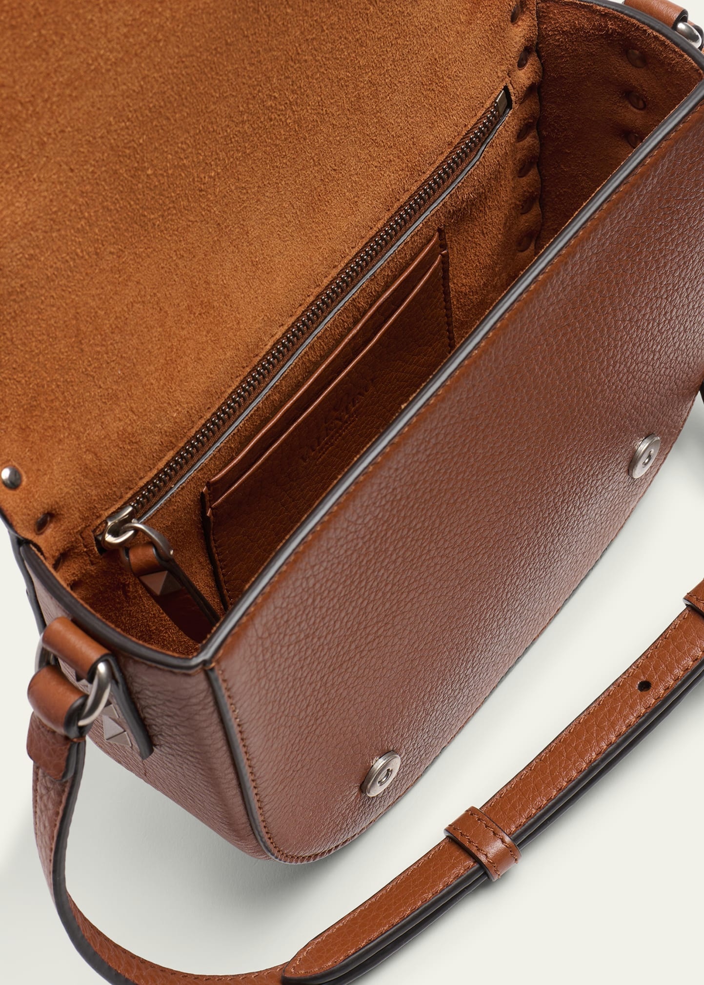 Men's Rockstud Small Leather Messenger Bag - 4