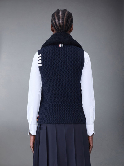 Thom Browne Textured Wool and Shearling 4-Bar Combo Vest outlook