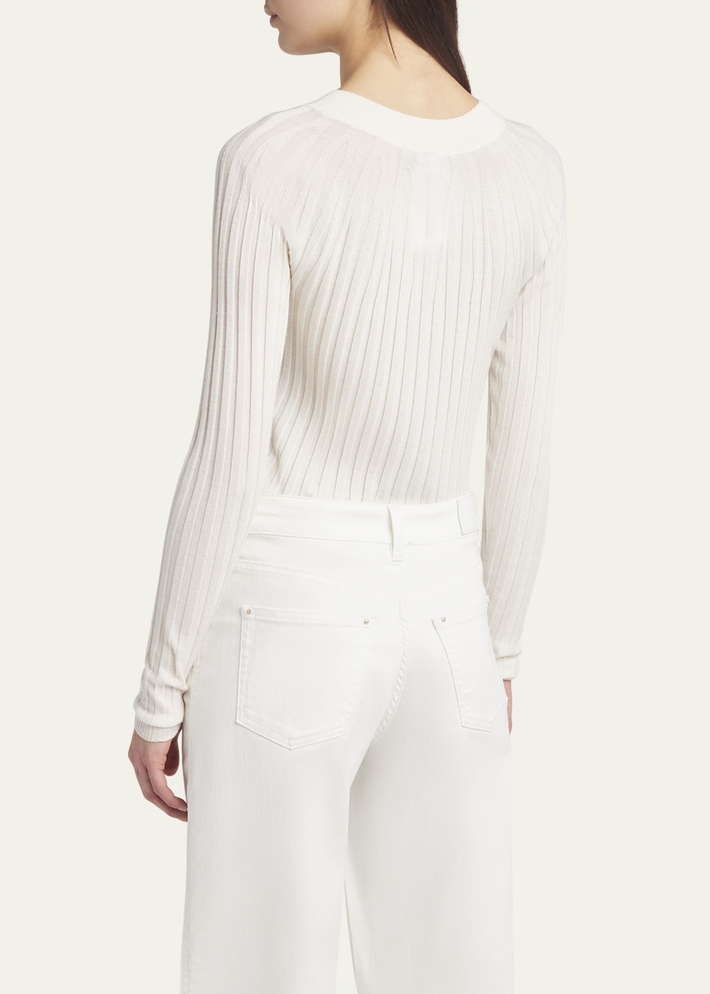 Ribbed Cashmere Silk Top - 3