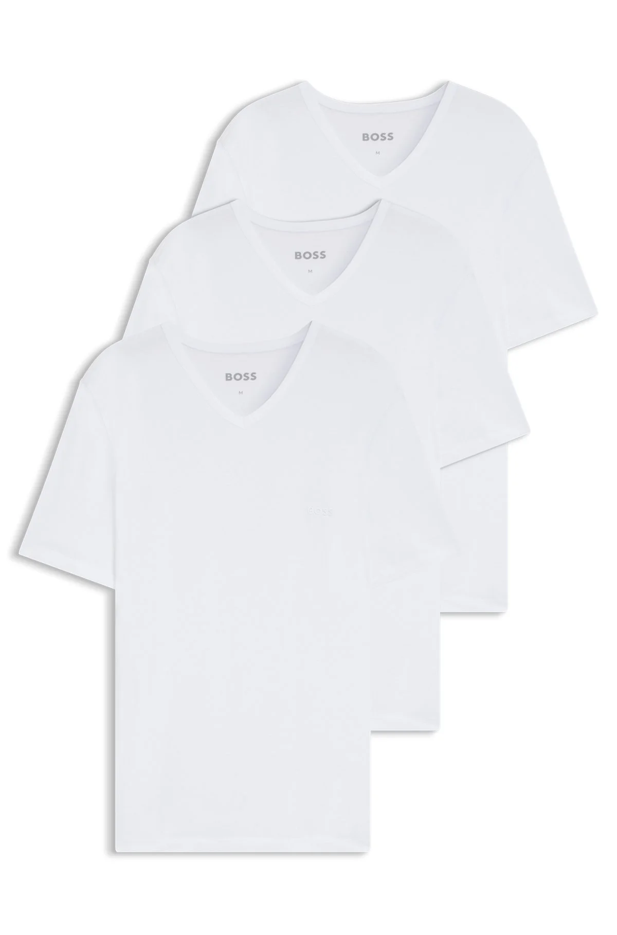THREE-PACK OF V-NECK T-SHIRTS IN COTTON JERSEY - 1