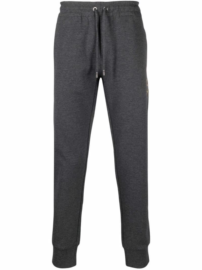 drawstring-waist cotton track trousers - 1