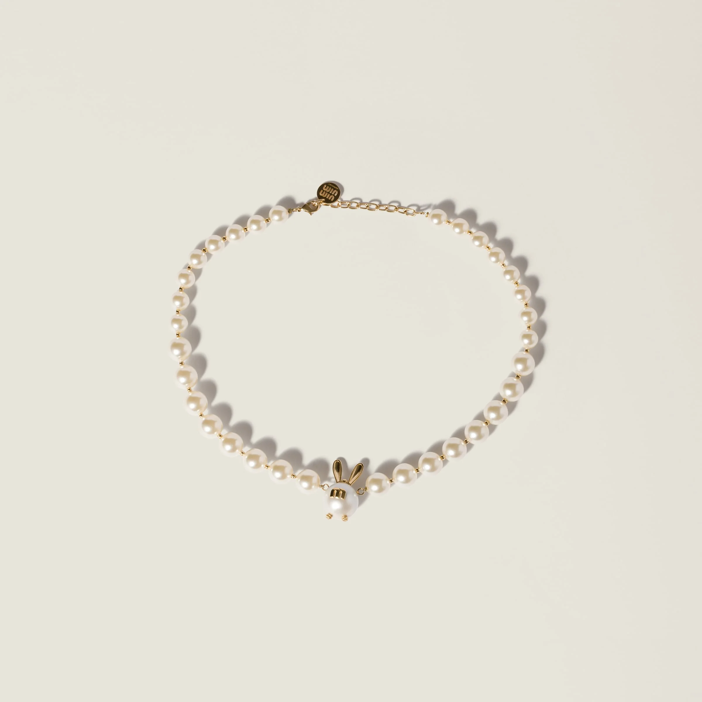 Metal and pearl necklace - 1