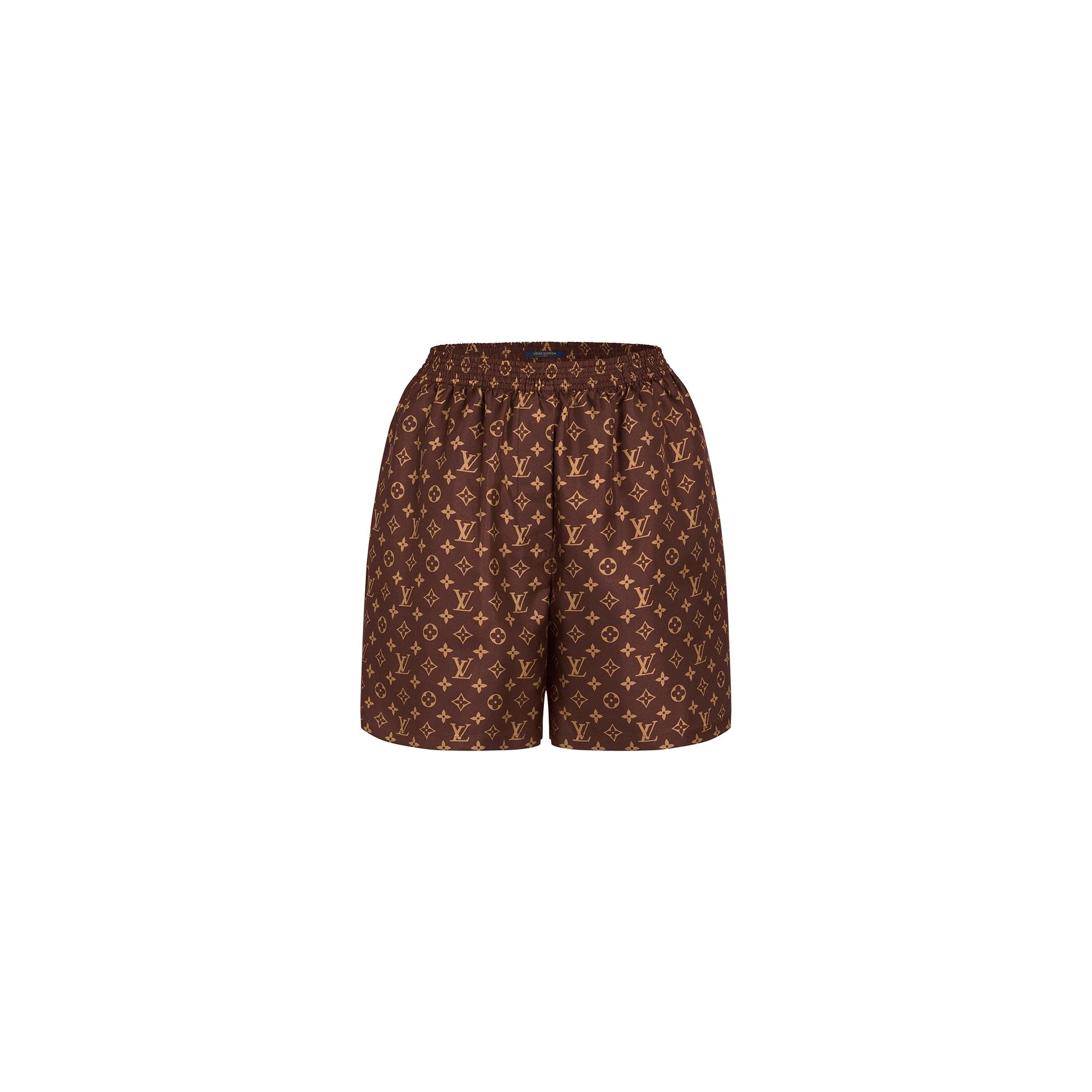 Silk Monogram Pajama Shorts - 1