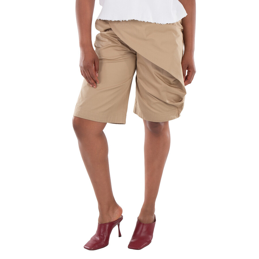 Loewe Logo Patch Pleated Cotton Shorts - 3