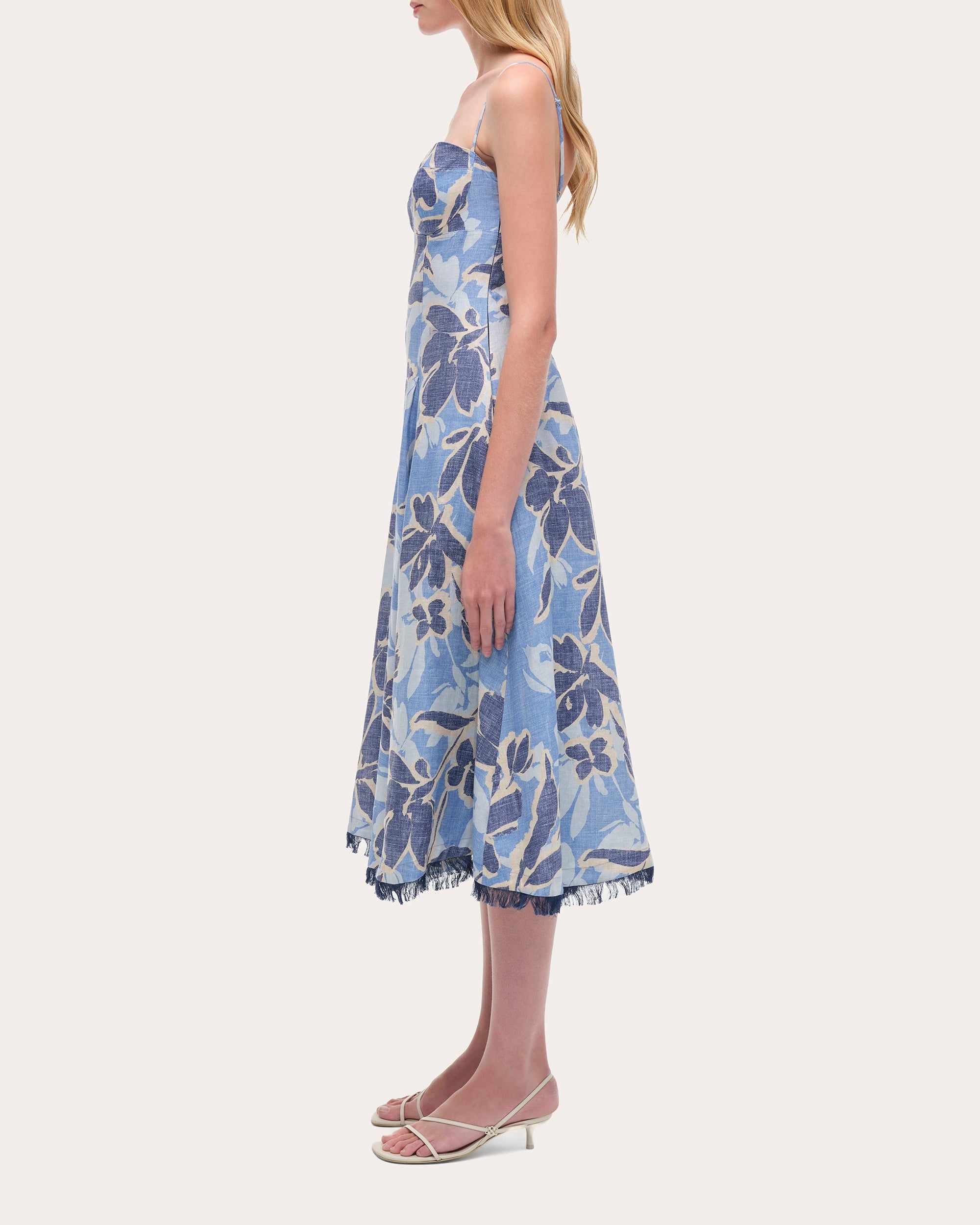 Analise Floral Linen Bustier Midi Dress - 3