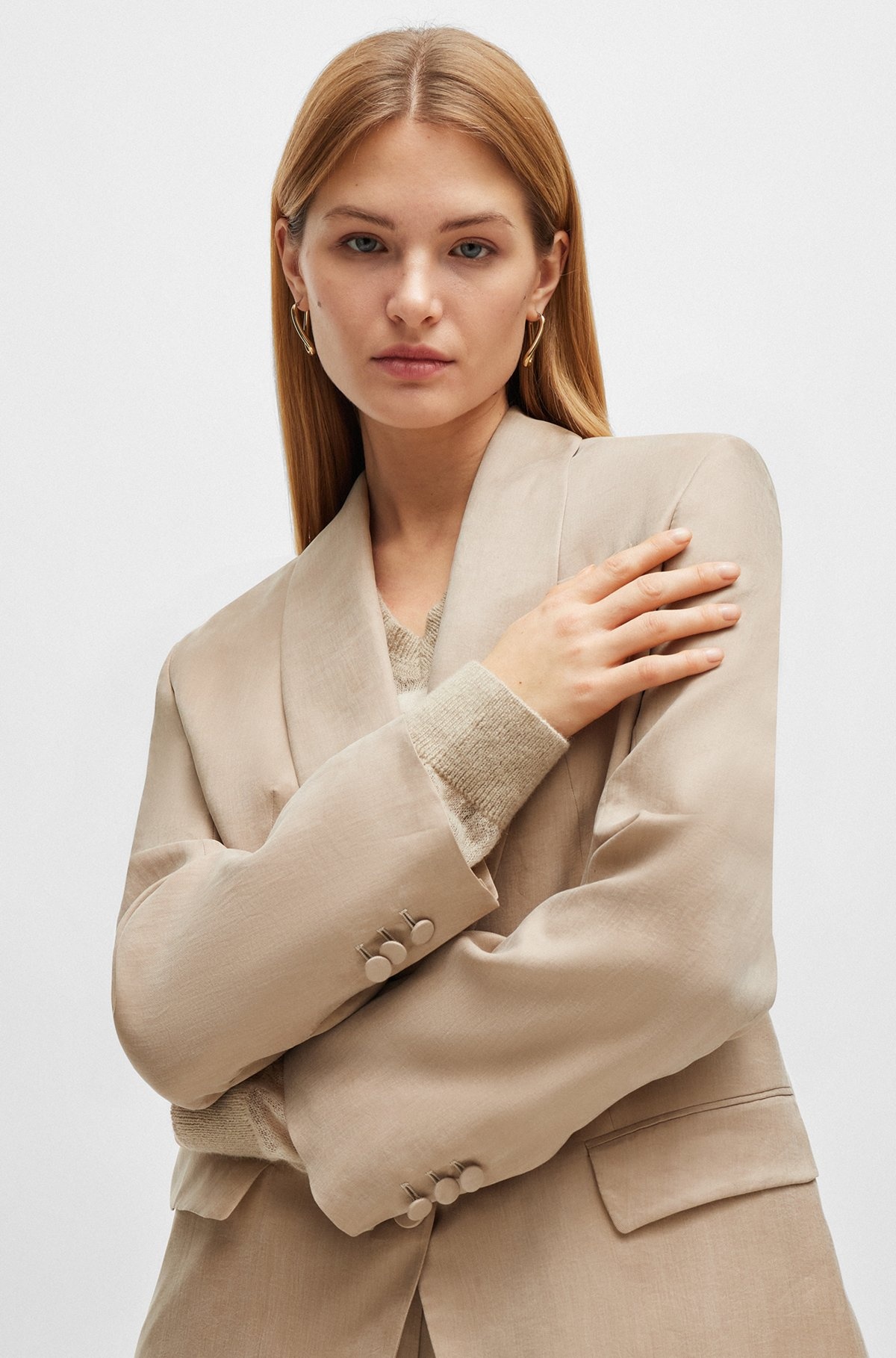 LONGLINE SLIM-FIT JACKET WITH REAR BELT - 5