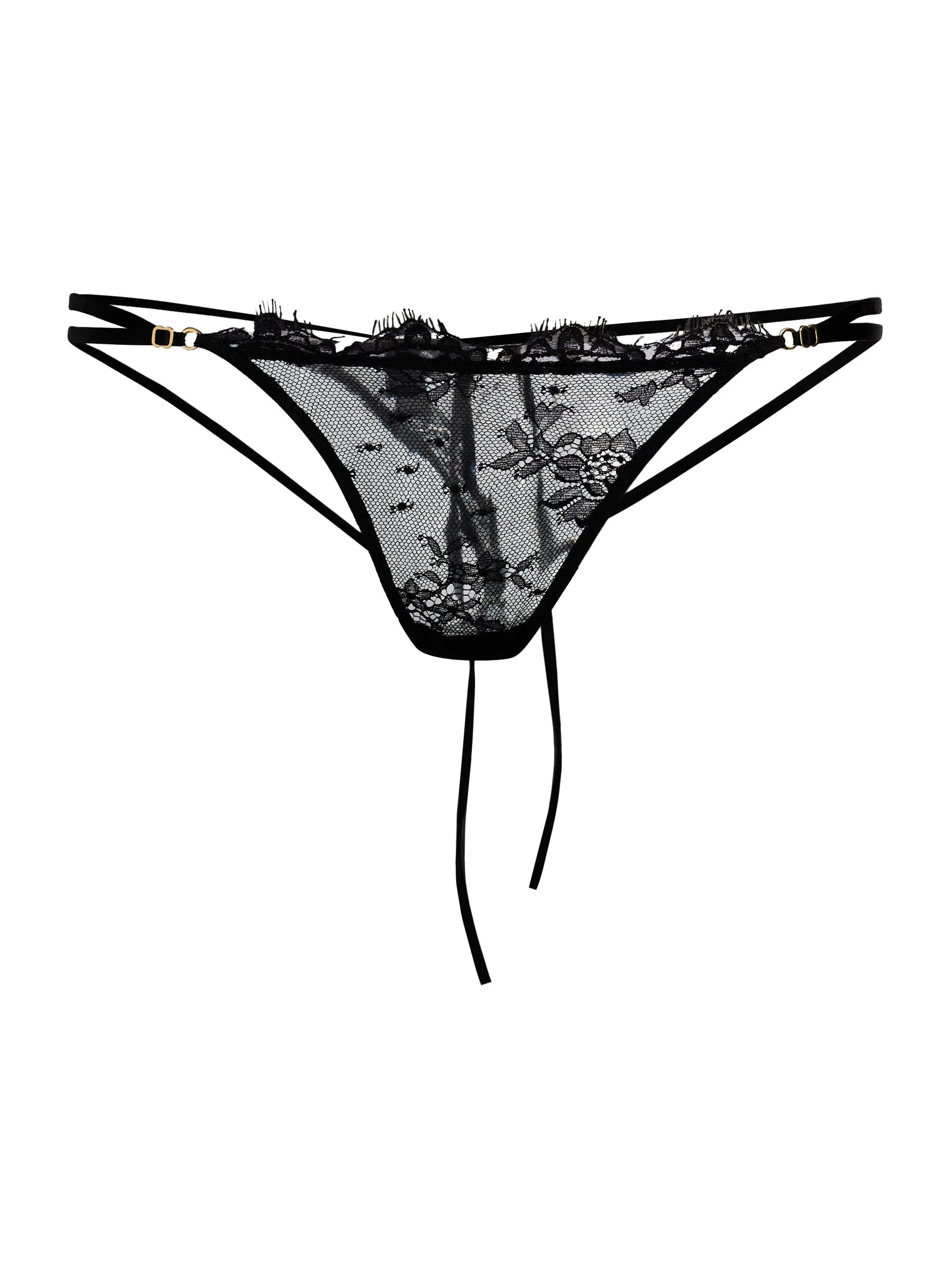 Women's Jolie Lace G-String Thong - Black - 1