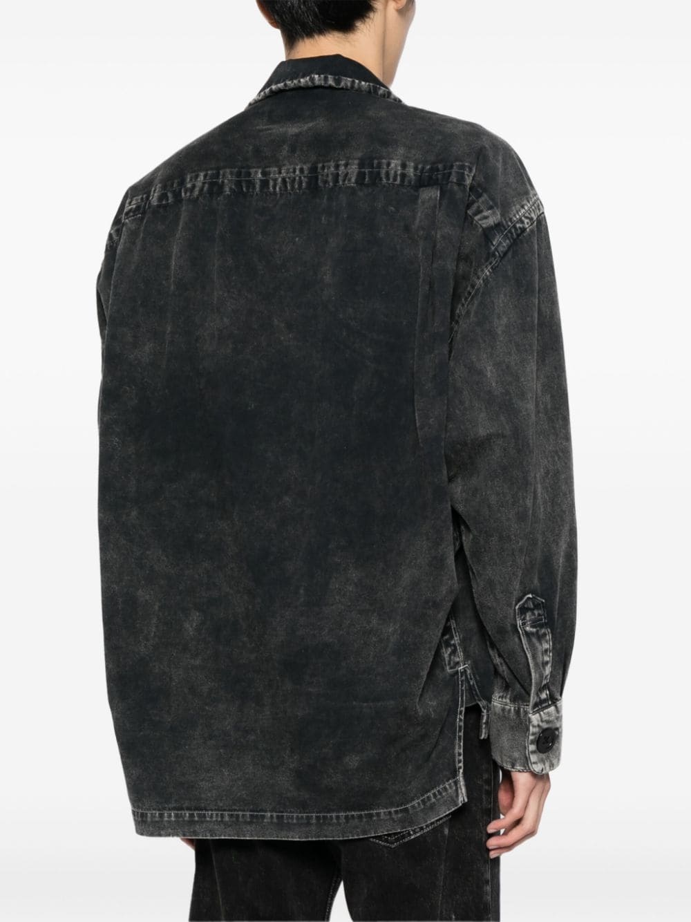 faded-effect denim shirt - 4