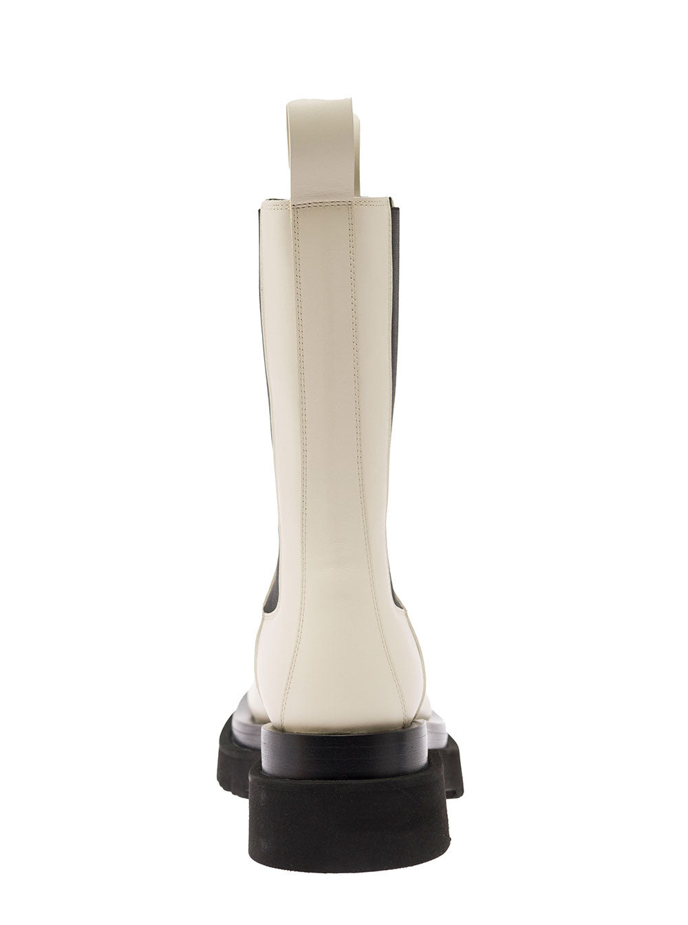 Bottega Veneta Women 'Bv Lug' White Boots With Contrasting Multi-Layered Sole In Leather Woman - 4