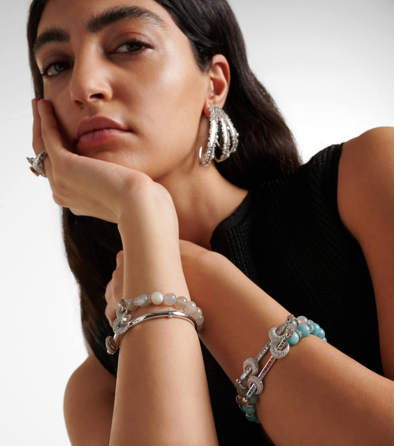 ANANYA Chakra 18kt white gold bracelet with sapphires, diamonds, and gemstones outlook